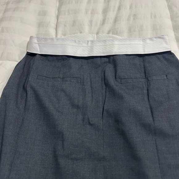 Vici Charcoal Maxi Skirt with White Waistband and Front Slit - Picture 7 of 8